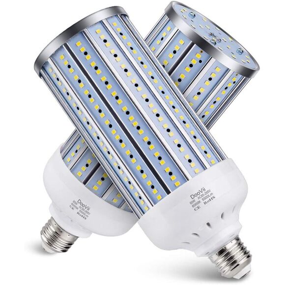 DooVii 2-Pack 500W Equivalent LED Corn Bulb,5500 Lumen 6000K,Cool Daylight LED - Picture 2 of 9
